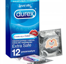 Durex Durex prezerwatywy Extra Safe Emoji 12 szt grubsze nawilżane