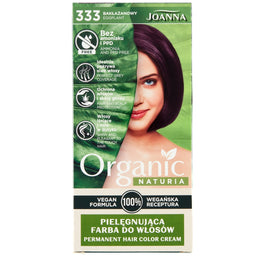 Joanna Naturia Organic pielęgnująca farba do włosów 333 Bakłażanowy