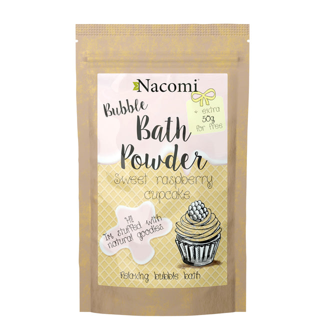 Nacomi Bubble Bath Powder puder do kąpieli Sweet Raspberry Cupcake 150g