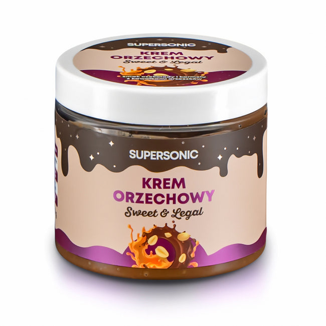 Supersonic Krem orzechowy o smaku czekolady i karmelu z kawałkami orzechów 160g