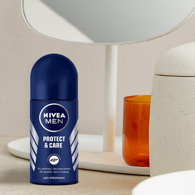 Nivea Men Get Protected zestaw Protect & Care żel pod prysznic 3w1 250ml + Protect & Care antyperspirant w kulce 50ml + Men Creme krem do ciała i twarzy 75ml