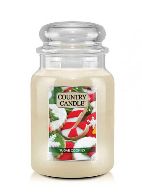 Country Candle Duża świeca zapachowa z dwoma knotami Sugar Cookies 652g