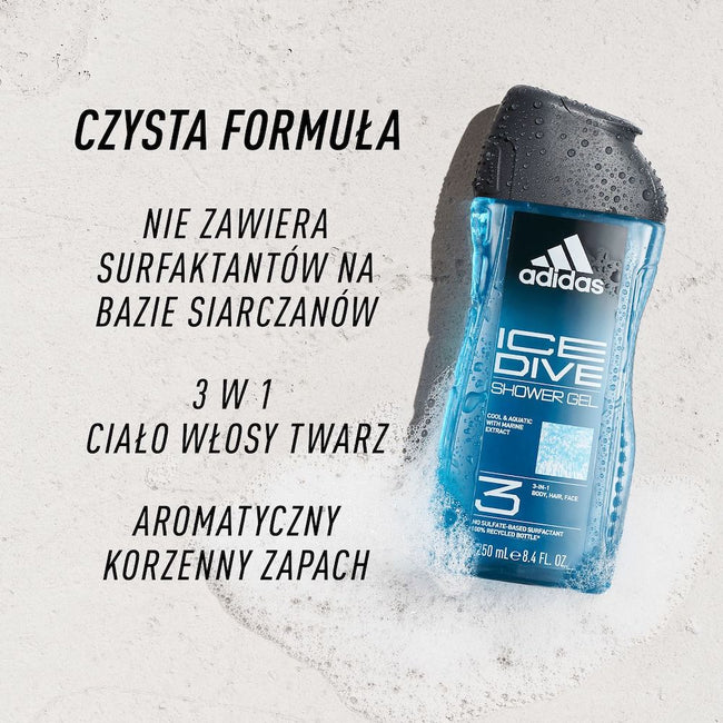 Adidas Ice Dive żel pod prysznic dla mężczyzn 400ml