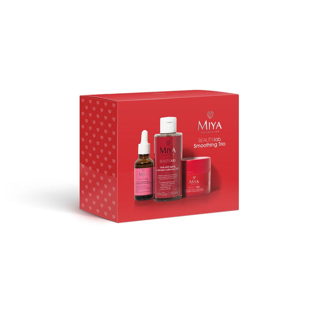 Miya Cosmetics BEAUTY.lab Smoothing Trio zestaw tonik z retinolem roślinnym 150ml + serum wygładzające z kompleksem anti-aging 30ml + maska ujędrniająco-odżywiająca z kompleksem wygładzającym 50ml