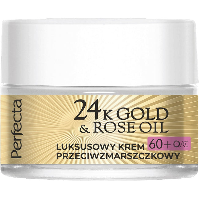 Perfecta 24K Gold & Rose Oil luksusowy krem przeciwzmarszczkowy na dzień i na noc 60+ 50ml