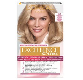 L'Oreal Paris Excellence Creme farba do włosów 9.1 Bardzo Jasny Blond Popielaty