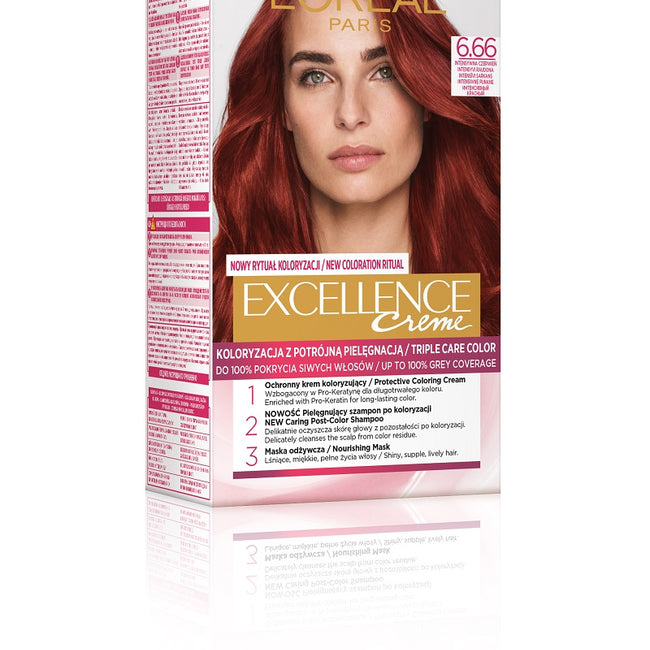 L'Oreal Paris Excellence Creme farba do włosów 6.66 Intensywna Czerwień