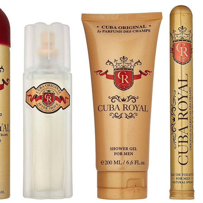 Cuba Original Cuba Royal Must Have zestaw woda toaletowa spray 100ml + woda toaletowa spray 35ml + dezodorant spray 200ml + żel pod prysznic 200ml + woda po goleniu spray 100ml