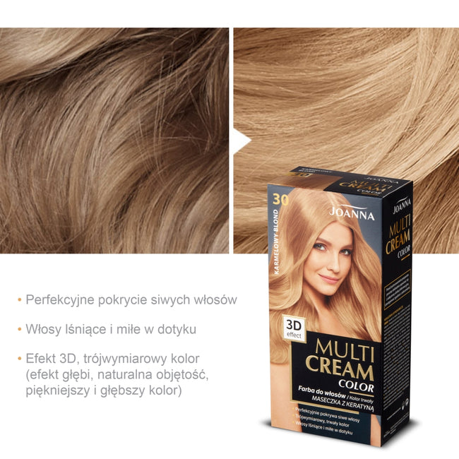 Joanna Multi Cream Color farba do włosów 30 Karmelowy Blond