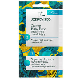 UZDROVISCO Zabieg Baby Face intensywnie nawadniający maska hialuronowa z peptydami z aktywatorem 8ml