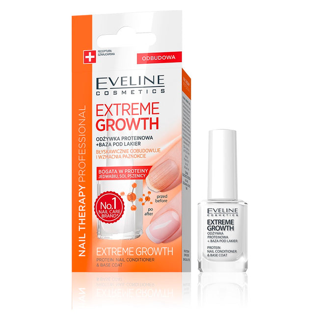 Eveline Cosmetics Extreme Growth odżywka proteinowa + baza pod lakier 12ml