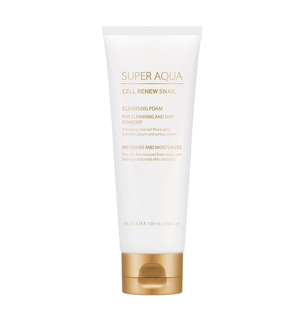 Missha Super Aqua Cell Renew Snail Cleansing Foam pianka myjąca z ekstraktem ze śluzu ślimaka 100ml