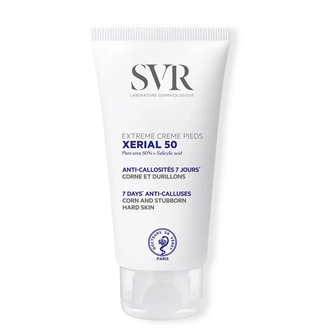 SVR Xerial Feet Pack zestaw Xerial 50 Extreme Creme Pieds żel na uporczywe zrogowacenia 50ml + Xerial 30 Creme Pieds odżywczy krem do stóp 50ml