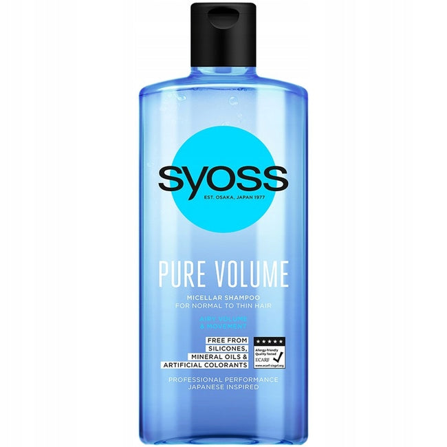 Syoss Pure Volume Micellar Shampoo szampon micelarny do włosów normalnych i cienkich 440ml