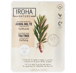 IROHA nature Purifying Face Sheet Mask Tea Tree + Hyaluronic Acid oczyszczająca maska w płachcie z drzewem herbacianym i kwasem hialuronowym 20ml
