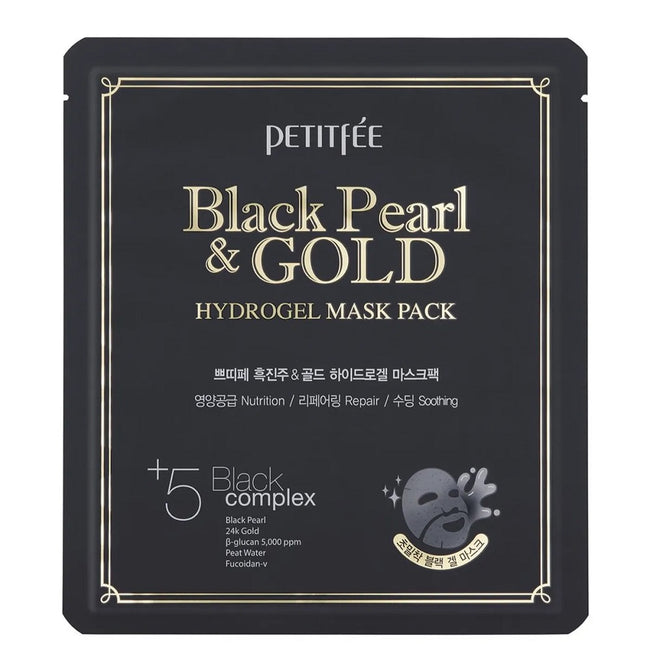 Petitfee Black Pearl & Gold Hydrogel Mask Pack nawilżająco-odżywcza hydrożelowa maska w płachcie z czarną perłą i złotem 32g