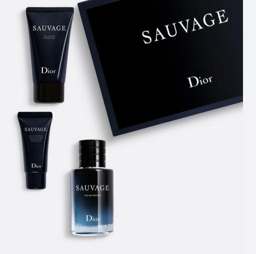 Dior Sauvage zestaw woda perfumowana spray 60ml + żel pod prysznic 50ml + krem nawilżający do twarzy i brody 20ml