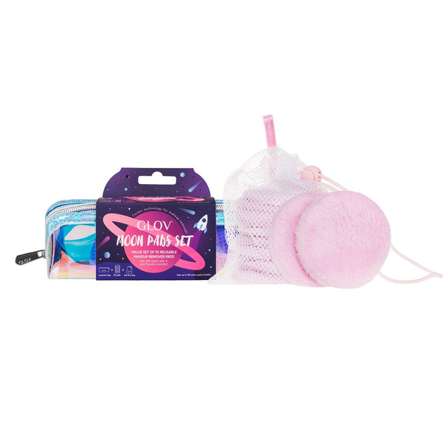 Glov Moon Pads Set zestaw płatki do zmywania makijażu 10szt. + woreczek do przechowywania + kosmetyczka