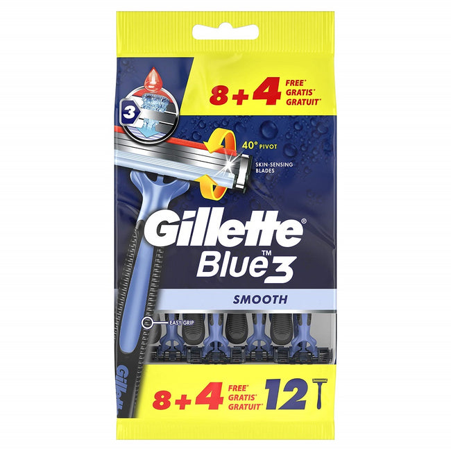 Gillette Blue 3 Smooth jednorazowe maszynki do golenia dla mężczyzn 12szt