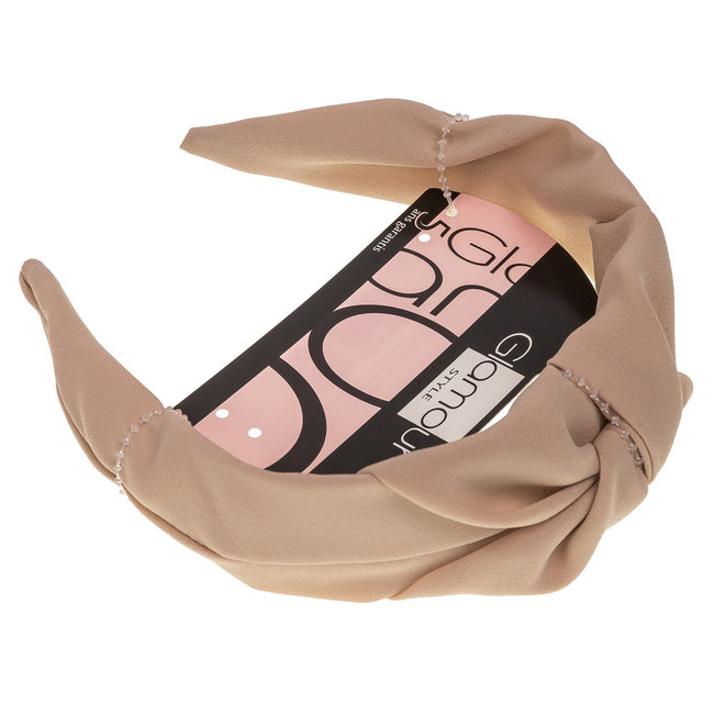 Glamour Opaska do włosów z węzłem Nude