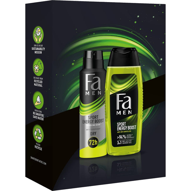 Fa Men Sport Energy Boost zestaw żel pod prysznic 250ml + antyperspirant w sprayu 150ml