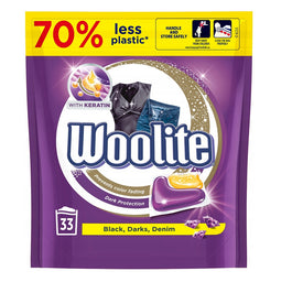 Woolite Black Darks Denim kapsułki do prania do tkanin ciemnych z keratyną 33szt