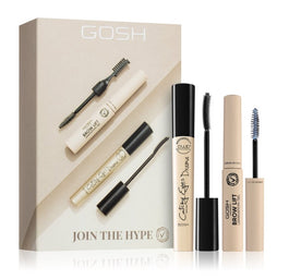 Gosh Join The Hype! zestaw Catchy Eyes Drama Mascara tusz do rzęs 10ml + Brow Lift Laminating Gel żel do laminacji brwi 6ml