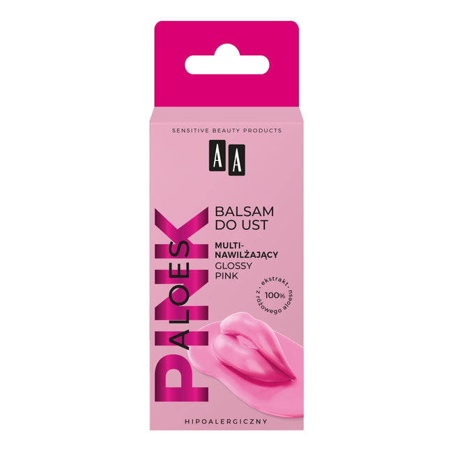 AA Aloes Pink multinawilżający balsam do ust Glossy Pink 10g