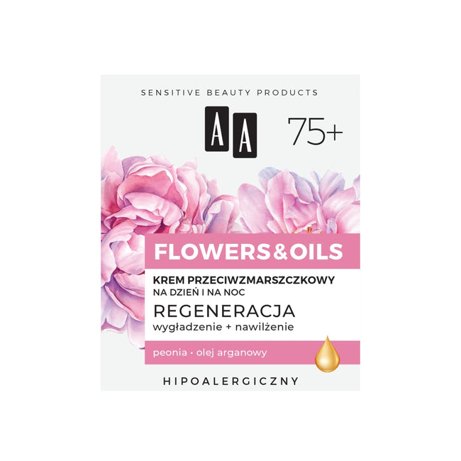 AA Flowers&Oils 75+ Odbudowa krem przeciwzmarszczkowy na dzień i noc 50ml