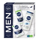 Nivea Men Sensitive Collection zestaw łagodząca pianka do golenia 200ml + łagodzący balsam po goleniu 100ml + żel pod prysznic 3w1 250ml