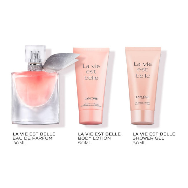 Lancome La Vie Est Belle zestaw woda perfumowana spray 30ml + balsam do ciała 50ml + żel pod prysznic 50ml