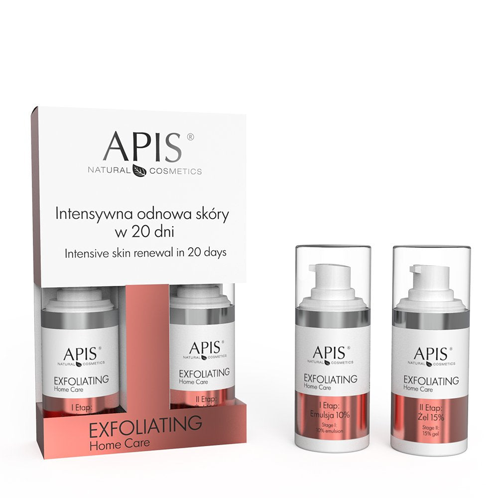 Exfoliating Home Care intensywna odnowa skóry w 20 dni zestaw emulsja 10% 15ml + żel 15% 15ml