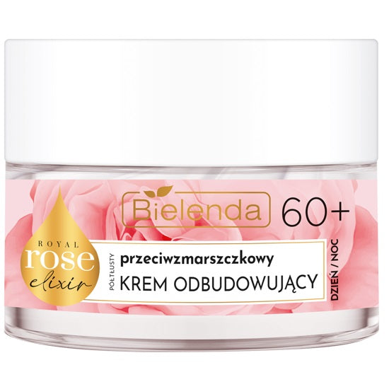 Bielenda Royal Rose Elixir przeciwzmarszczkowy półtłusty krem odbudowujący 60+ 50ml