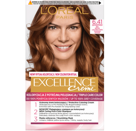 L'Oreal Paris Excellence Creme farba do włosów 6.41 Jasny Bursztynowy Brąz