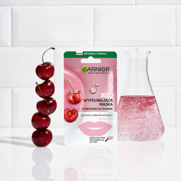 Garnier Skin Naturals wypełniająca maska do ust na tkaninie 5g