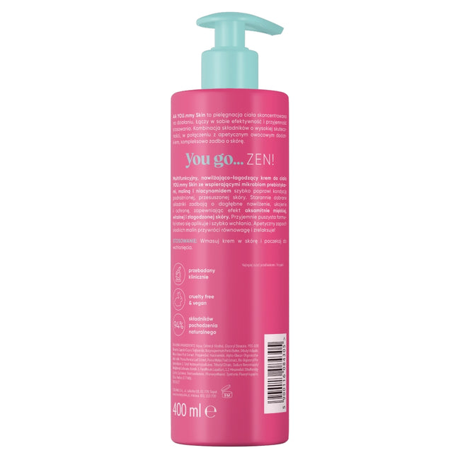 AA YOU.mmy Raspberry Zen nawilżająco-łagodzący krem do ciała 400ml