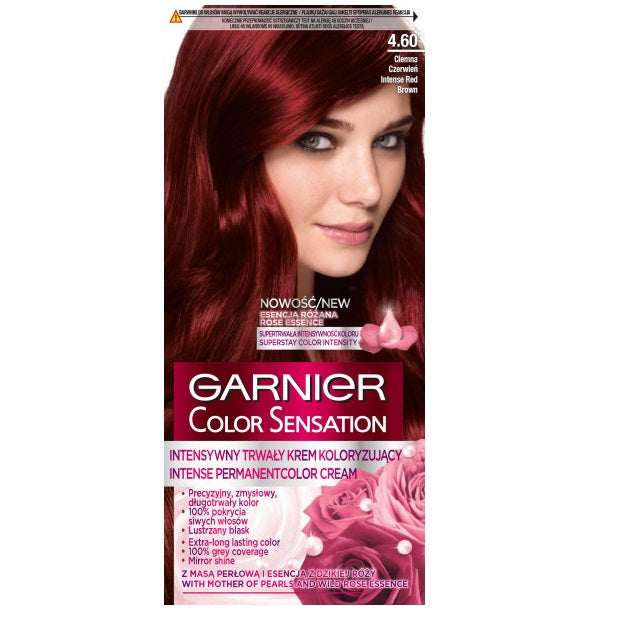 Garnier Color Sensation krem koloryzujący do włosów 4.60 Intensywna Ciemna Czerwień