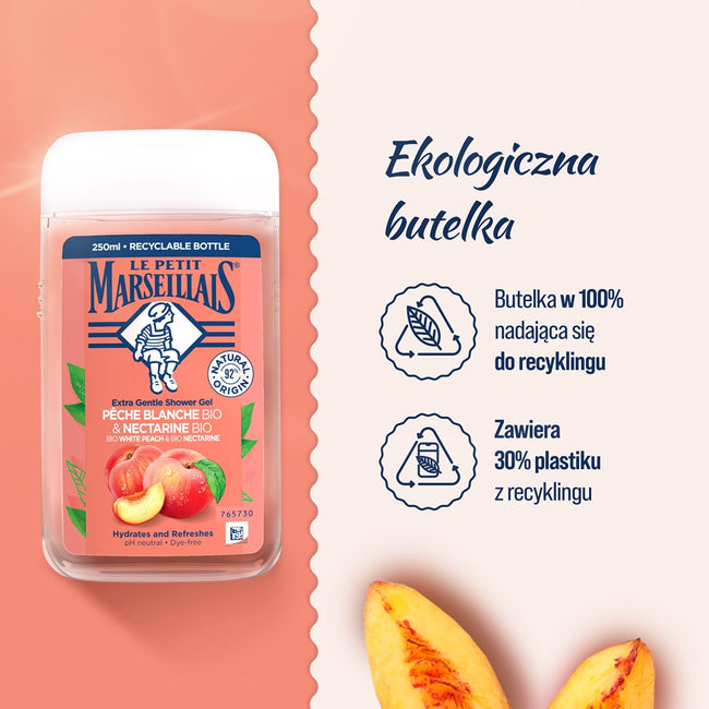 Le Petit Marseillais Żel pod prysznic Biała Brzoskwinia Bio i Nektarynka Bio 250ml