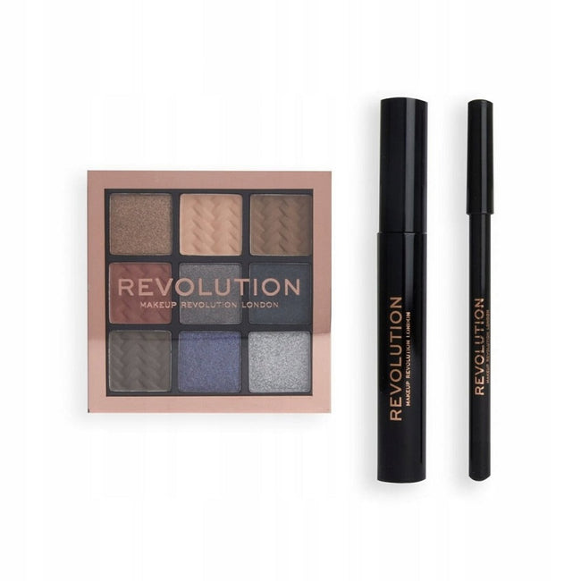 Makeup Revolution Smokey Eyes zestaw konturówka do oczu + tusz do rzęs + paletka cieni do powiek