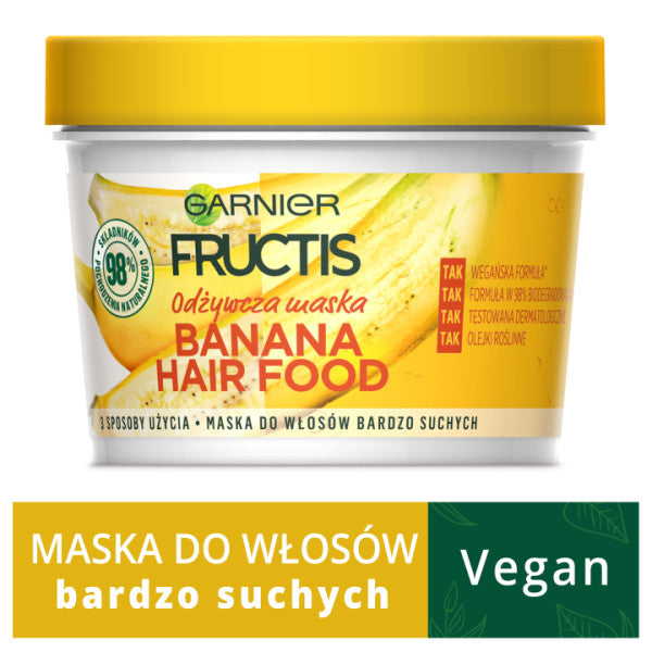 Garnier Fructis Banana Hair Food odżywcza maska do włosów bardzo suchych 390ml