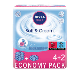 Nivea Baby Soft & Cream chusteczki oczyszczające 6x63szt.