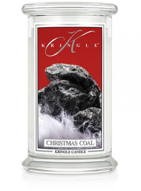 Kringle Candle Duża świeca zapachowa z dwoma knotami Christmas Coal 623g
