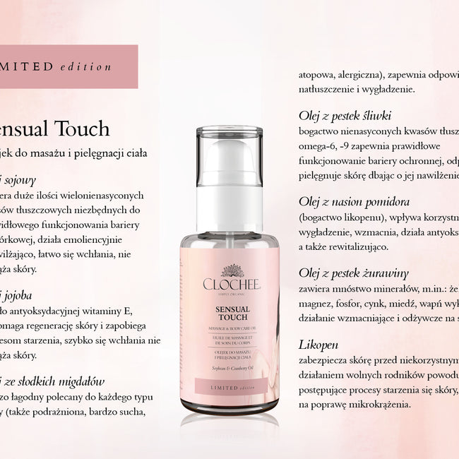 Clochee Sensual Touch olejek do masażu i pielęgnacji ciała 100ml
