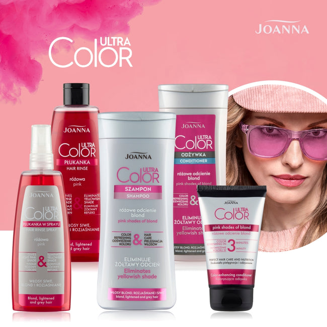Joanna Ultra Color System Hair Rinse płukanka do włosów nadająca różowy odcień Różowa 150ml