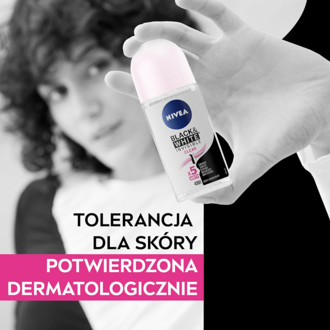Nivea Black&White Invisible Clear antyperspirant w kulce 50ml