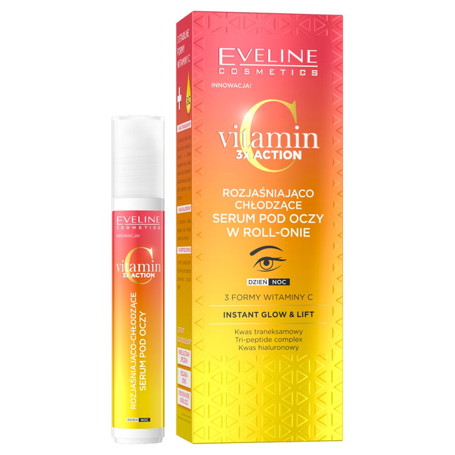 Eveline Cosmetics Vitamin C 3x Action rozjaśniająco-chłodzące serum pod oczy w roll-onie 15ml