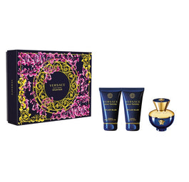 Versace Pour Femme Dylan Blue zestaw woda perfumowana spray 50ml + żel pod prysznic 50ml + balsam do ciała 50ml