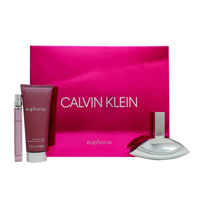Calvin Klein Euphoria zestaw woda perfumowana spray 50ml + balsam do ciała 100ml + woda perfumowana spray 10ml