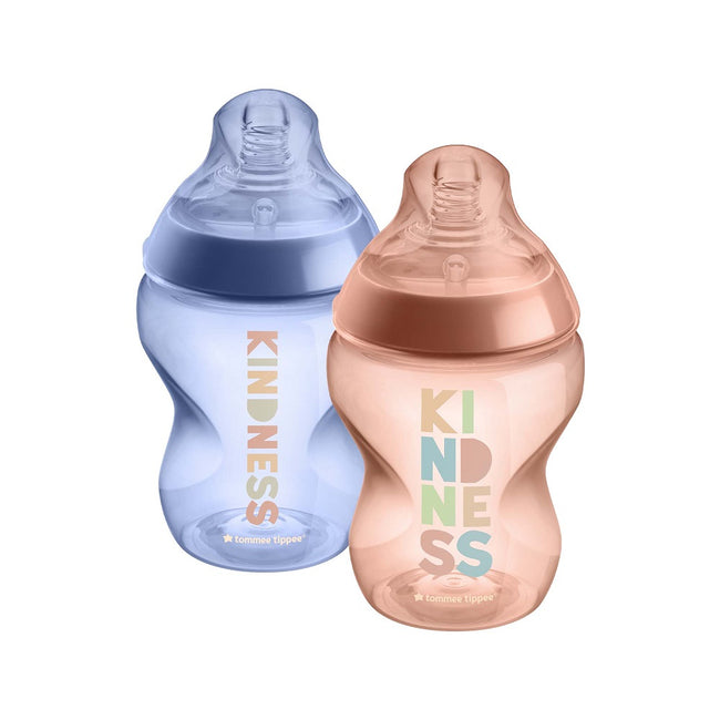 Tommee Tippee Closer To Nature butelka do karmienia ze smoczkiem silikonowym 3m+ Kindness 2x340ml