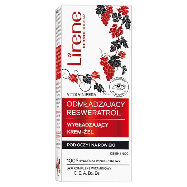 Lirene Odmładzający Resweratrol wygładzający krem-żel pod oczy i na powieki 15ml